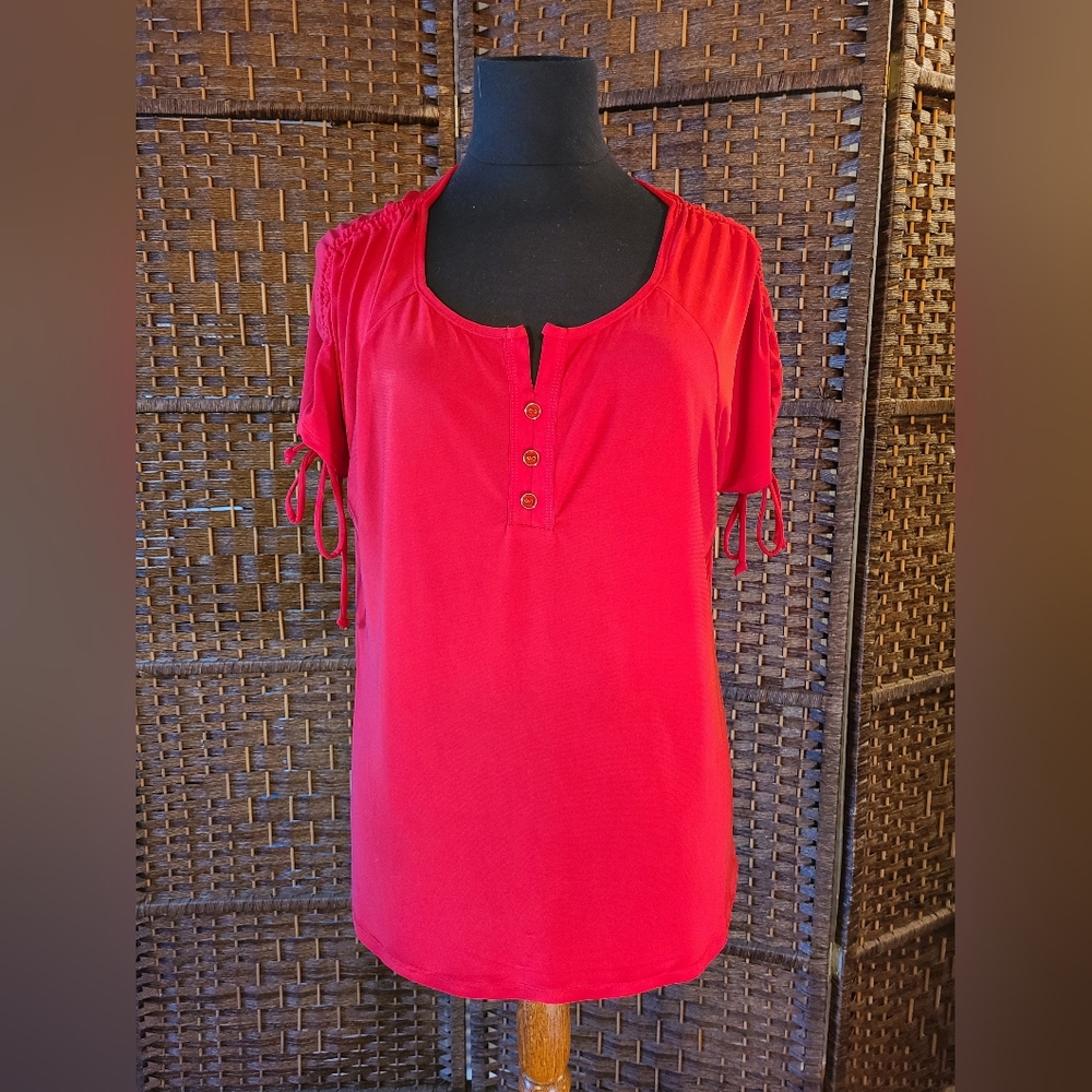 Liz McCoy Button Detail Top